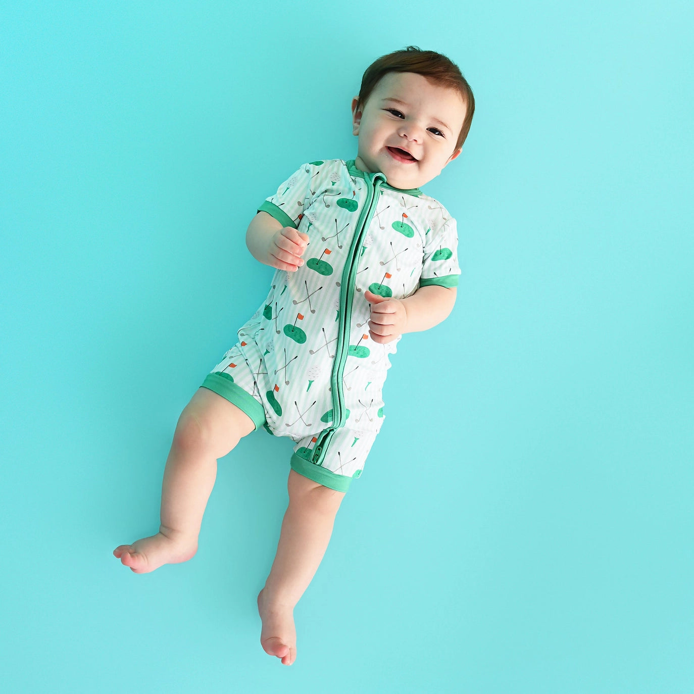 Boys Scottie Golf Shorty Zip Bamboo One Piece by Gigi & Max