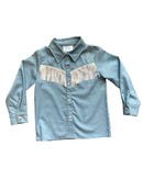 Girls Denim Fringe Pearl Snap Onesie or Shirt by Shea Baby