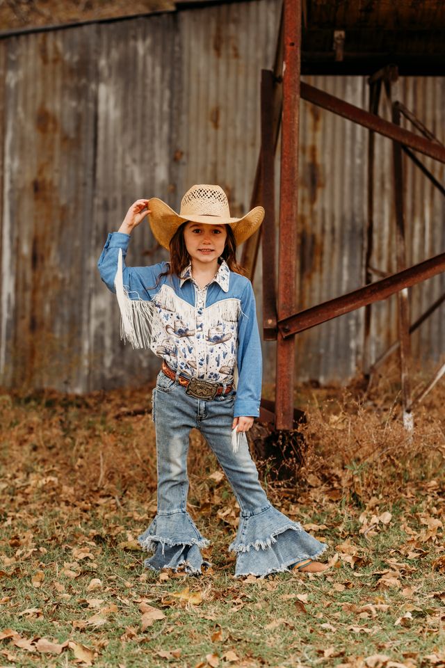 Girls Rancher Cowgirl Pearl Snap Onesie or Shirt by Shea Baby