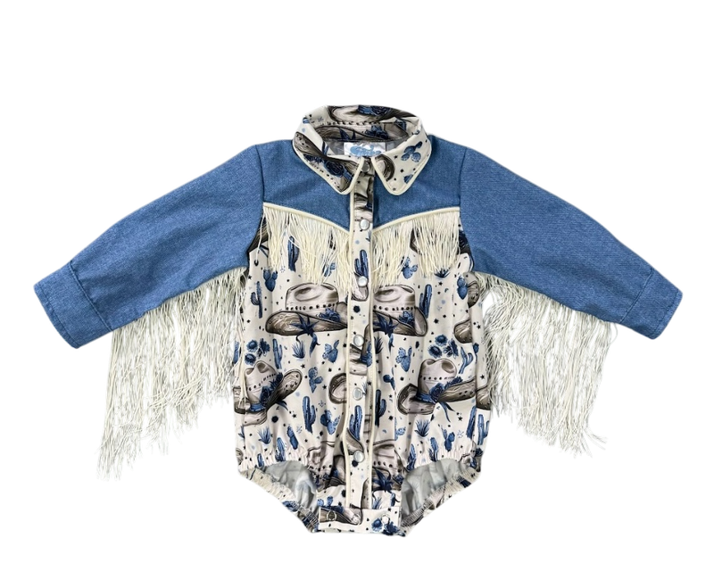 Girls Rancher Cowgirl Pearl Snap Onesie or Shirt by Shea Baby