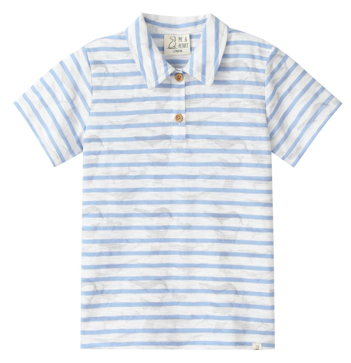 Boys Starboard Whales Printed Polo by Me & Henry