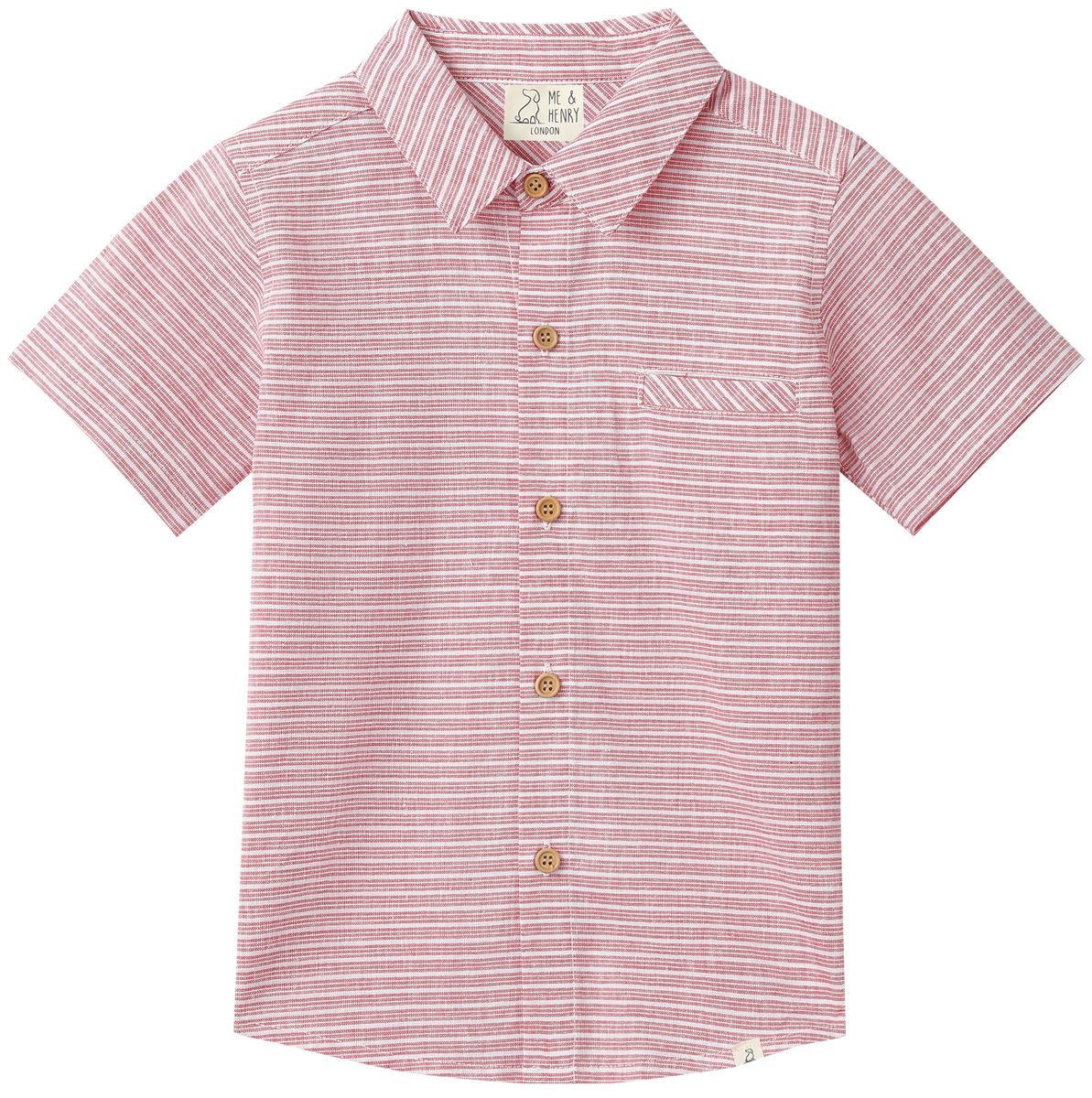 Boys Red Stripe Newport Woven Shirt by Me & Henry