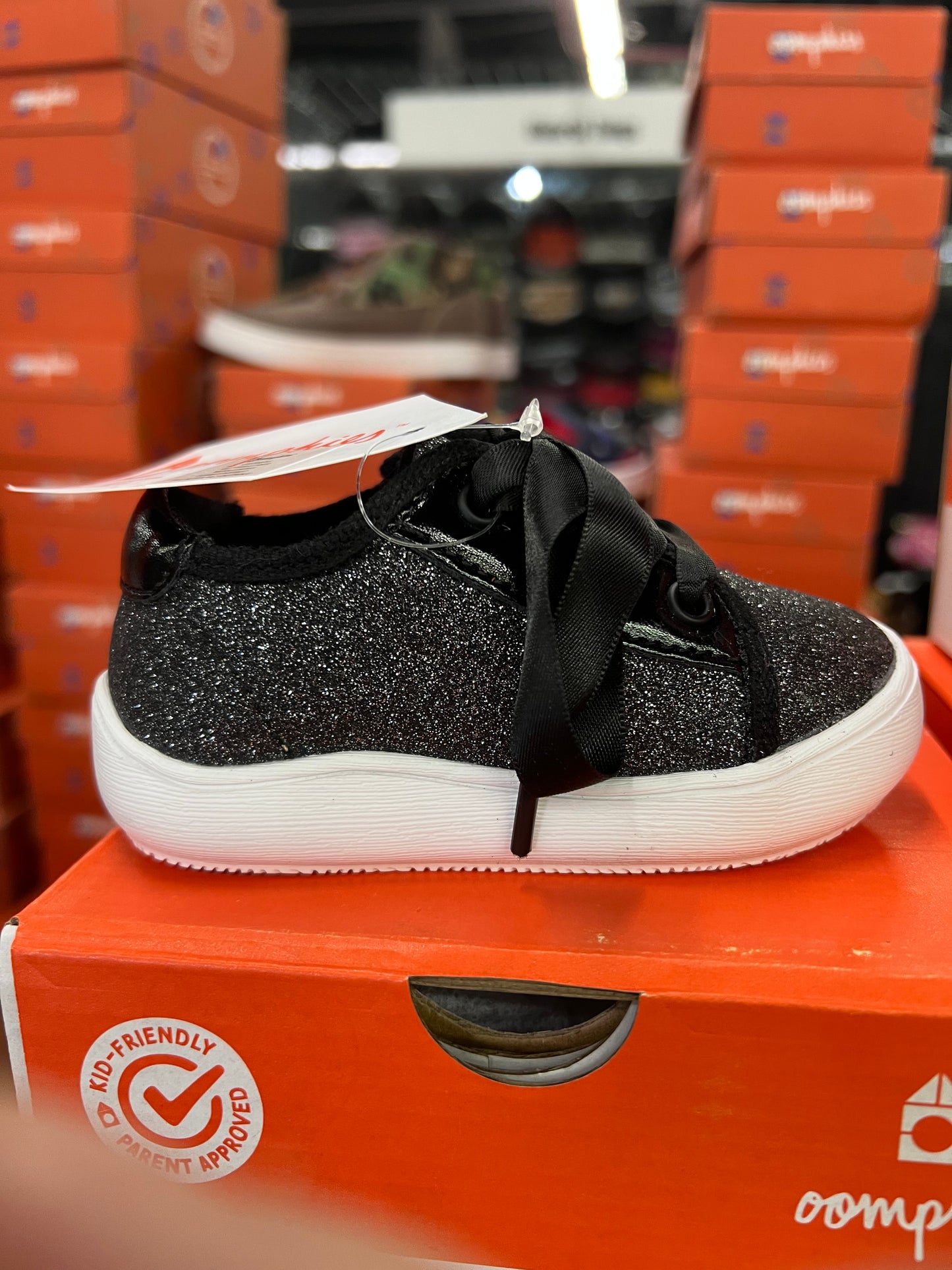 Girls Black Blake Slip On Shoe by Oomphies