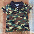 Boys Green Camo Polo Onesie or Shirt by Shea Baby