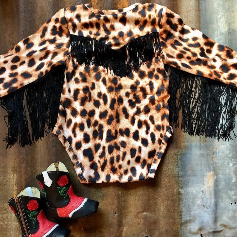 Girls Leopard Long Sleeve Top by Shea Baby