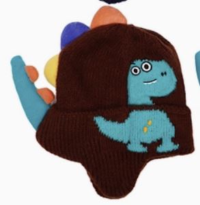 Kids Dinosaur Spike Knitted Ear Cover Beanie