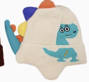 Kids Dinosaur Spike Knitted Ear Cover Beanie