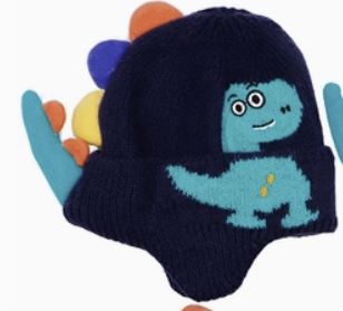 Kids Dinosaur Spike Knitted Ear Cover Beanie
