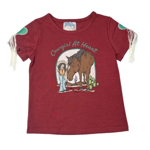 Girls Cowgirl at Heart Fringe Tee by Shea Baby