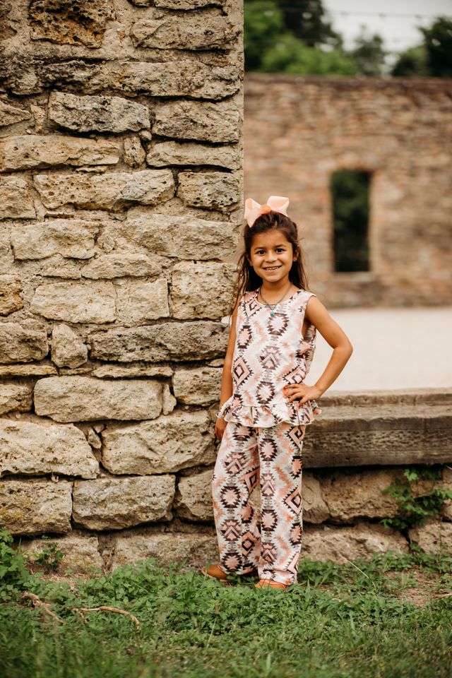 Girls 2 Piece Aztec Pants Set by Shea Baby
