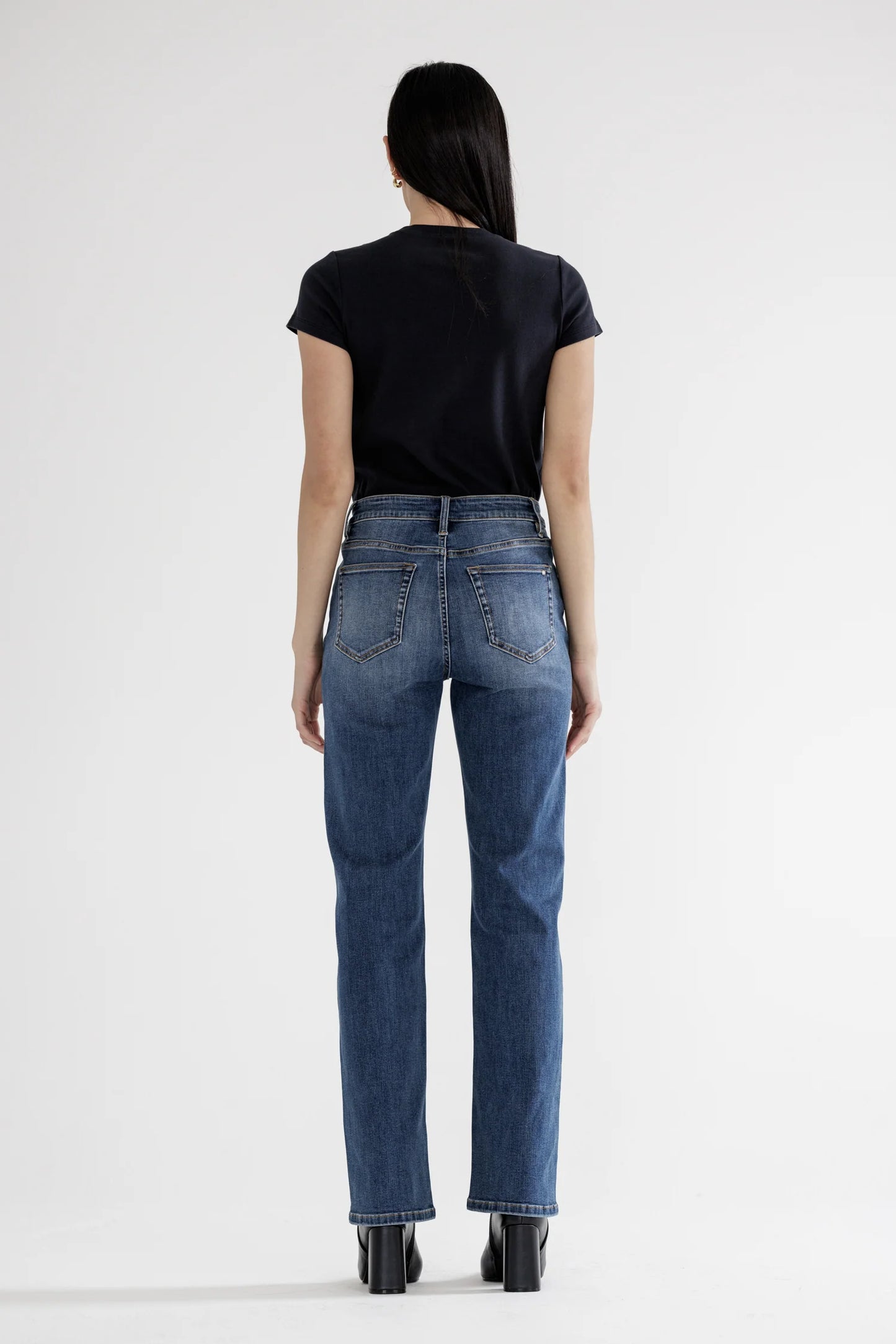 Ladies Mica Denim High Rise Straight Leg Jeans