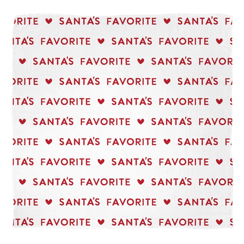 Swaddle with Plush Rattle - Santa's Favorite