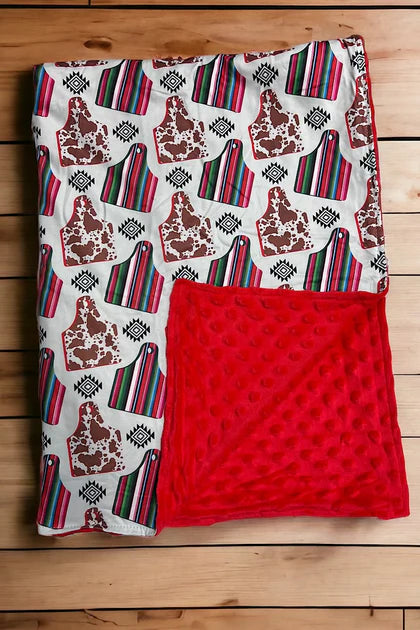 Cow Tag Printed Baby Blanket