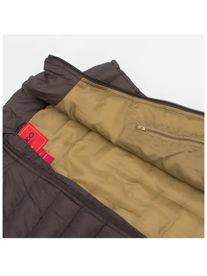 Men's Sleeveless Puffer Vest-Brown & Khaki