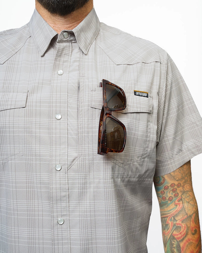 Men's Deke Short Sleeve Pearl Snap Shirt - Storm Grey