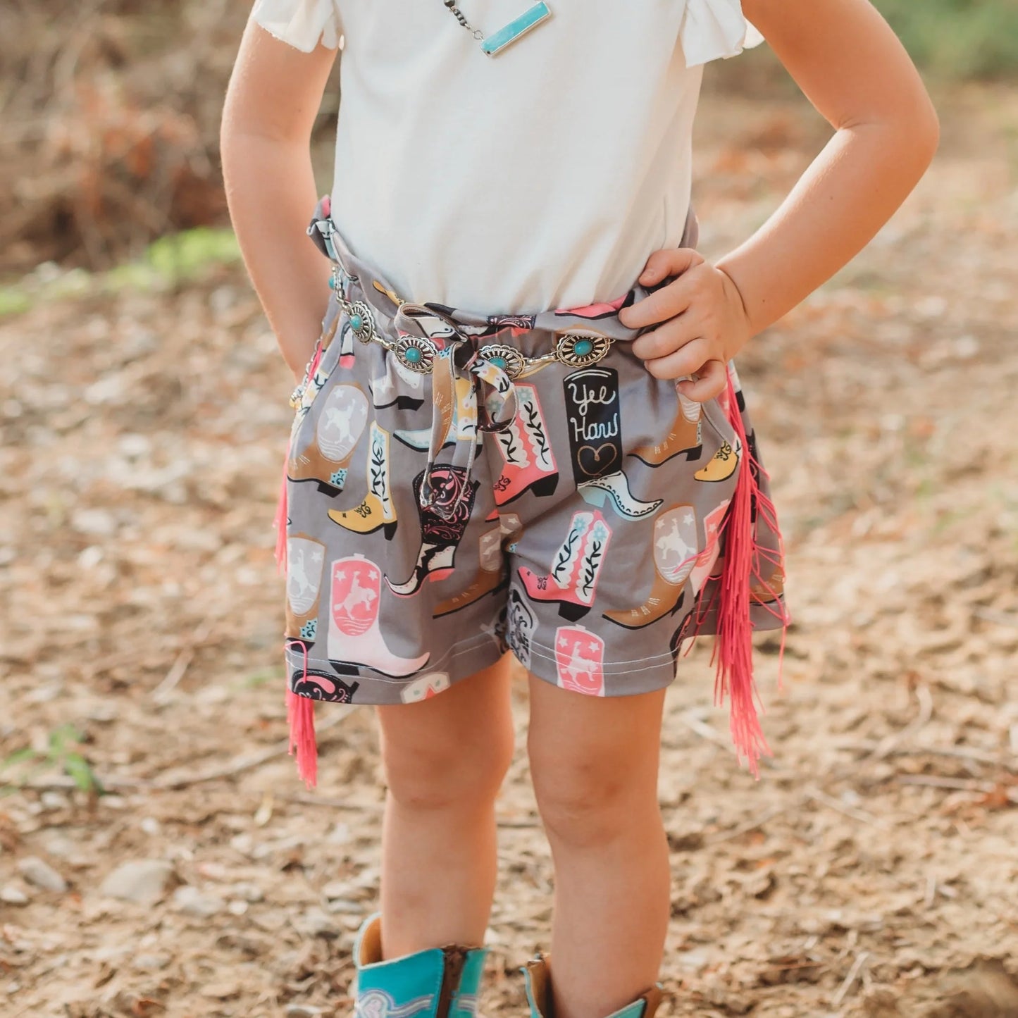 Girls Boot Print Shorts by Shea Baby