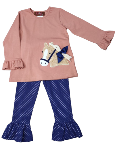 Girls Hadley the Horse Ruffle Pant Set by Millie Jay