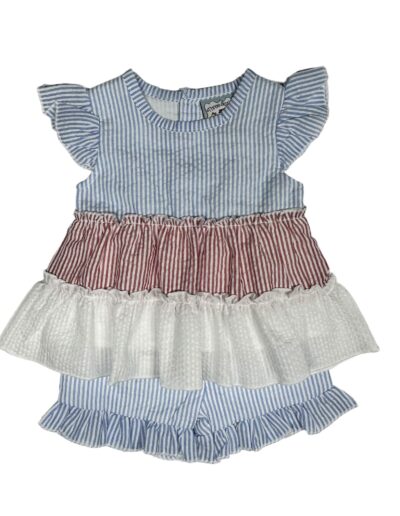 Girls Colorblock A/S Short Set by Three Sisters