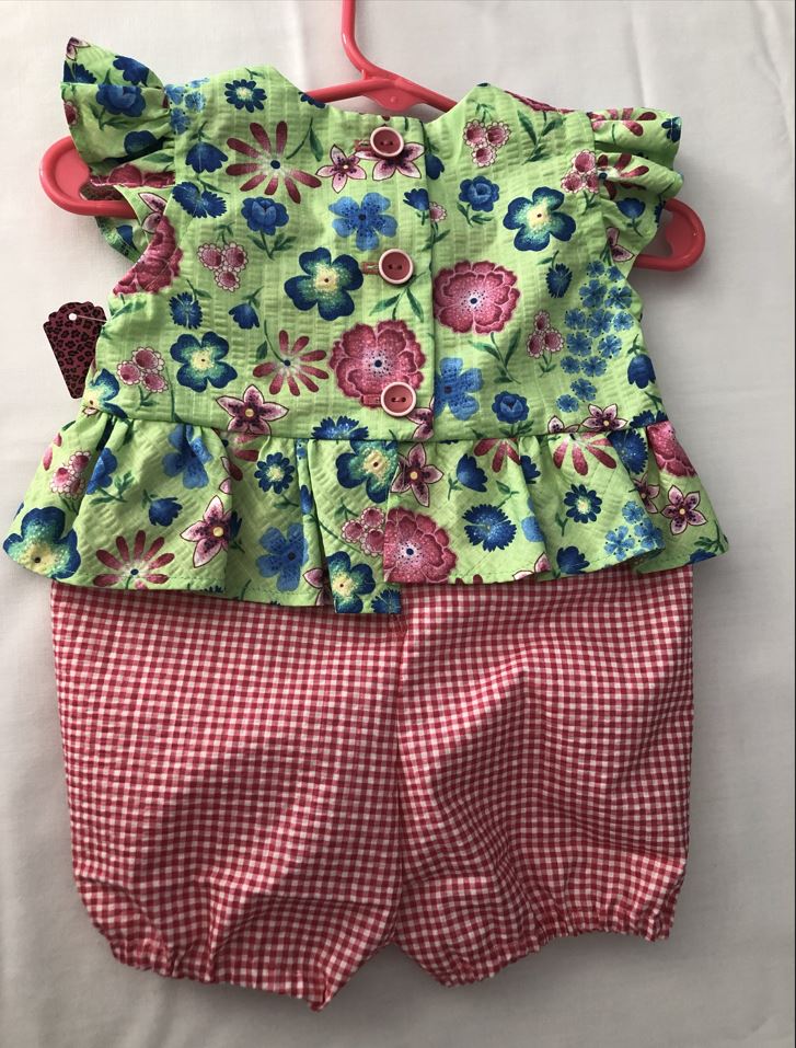 Baby Girls Ruffled Short Romper by Ladybug Dezignz
