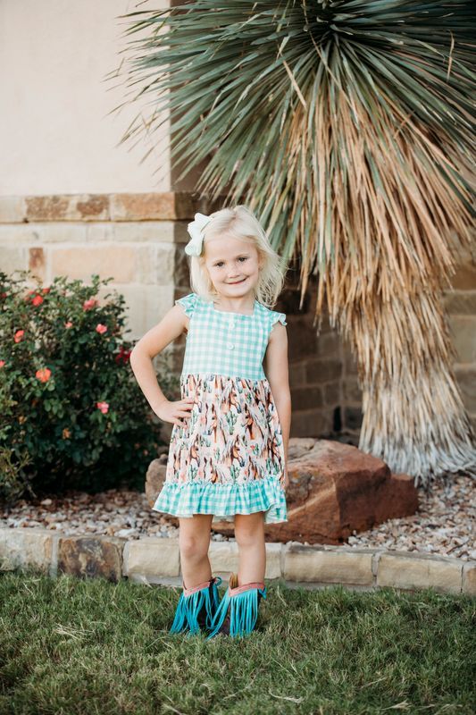 Girls Desert Dasher Plaid Dress by Shea Baby