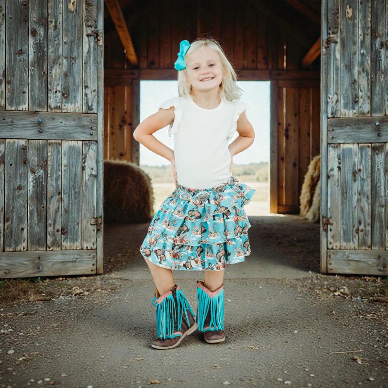 Girls Bucking Bloom Ruffle Skirt by Shea Baby