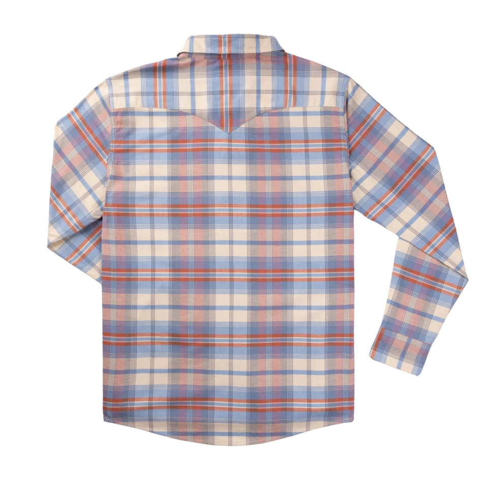 Men's Moab Stretch Flannel by Sendero-Blue/Red