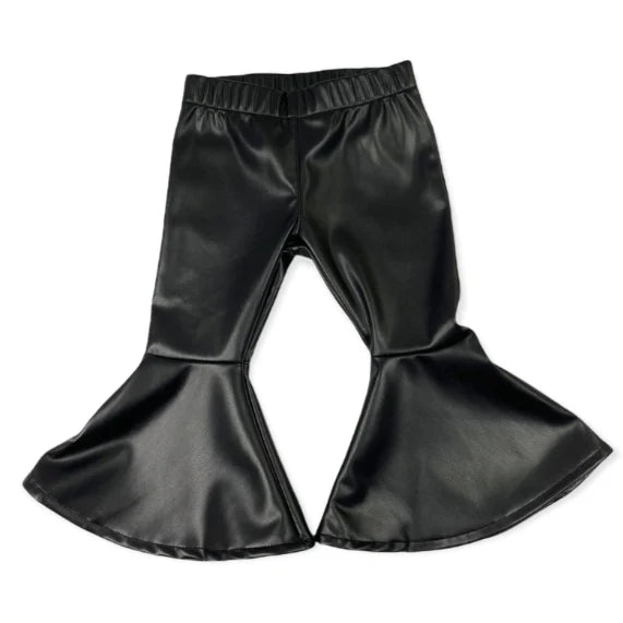 Girls Black Leather Bells by Shea Baby