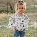 Girls White Outlaw Bell Sleeve Onesie or Shirt by Shea Baby