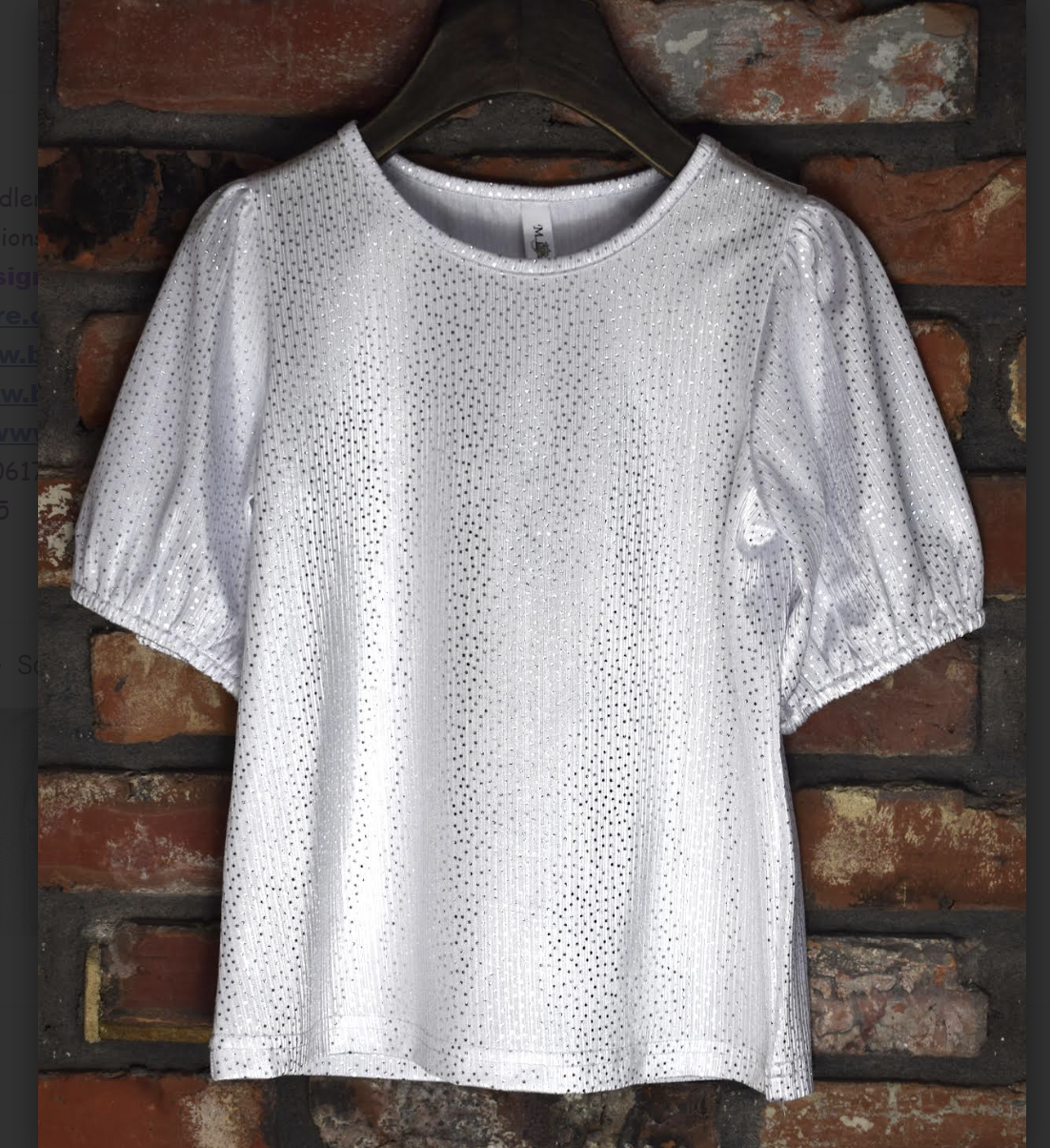 Girls White Shimmer Top by ML Kids