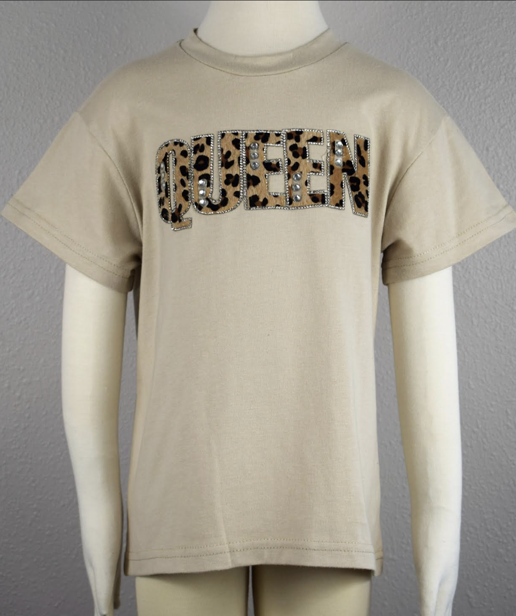 Girls Beige "Queen" Top by ML Kids