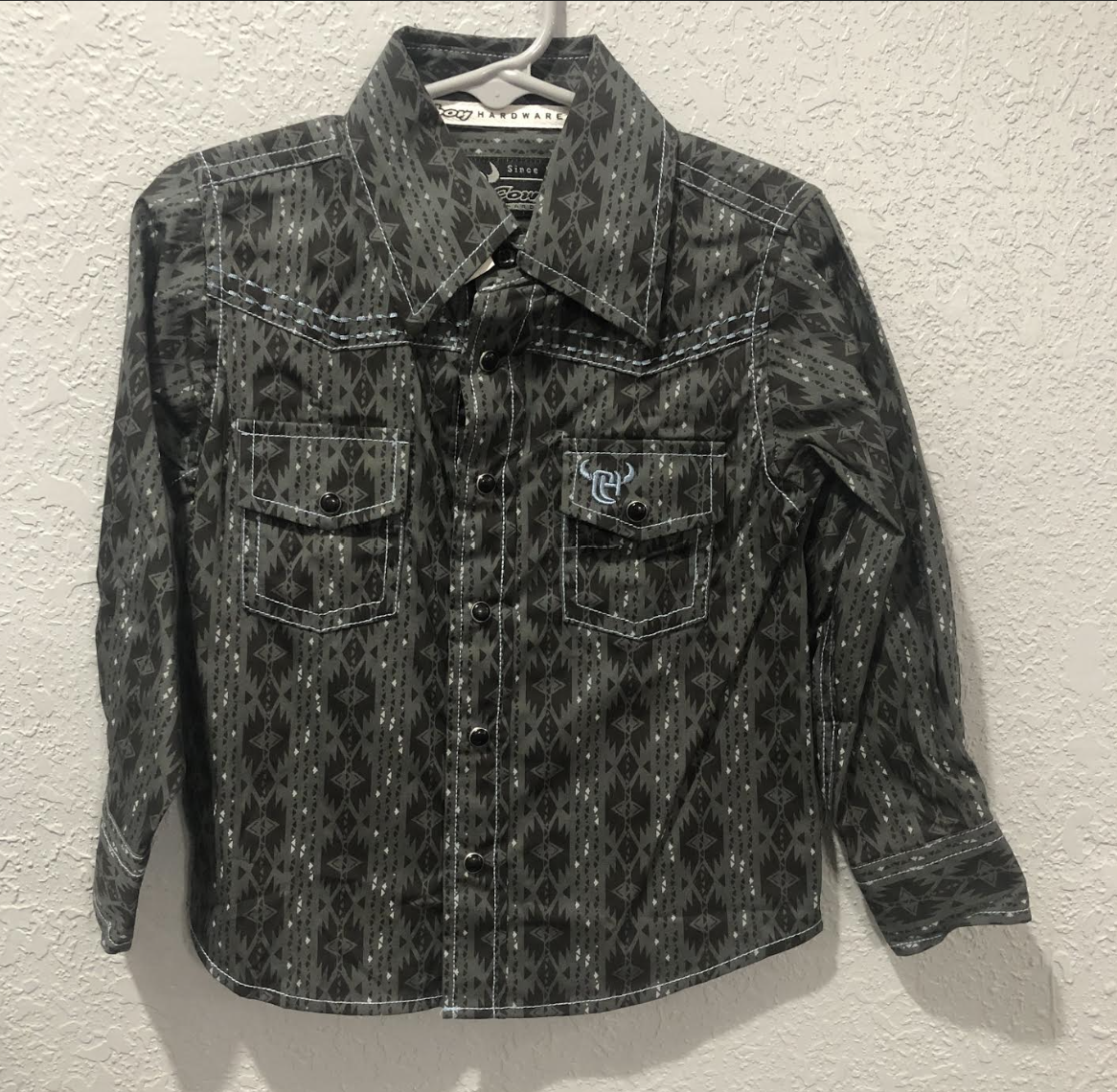 Boys Tonal Aztec L/S Shirt by Cowboy Hardware