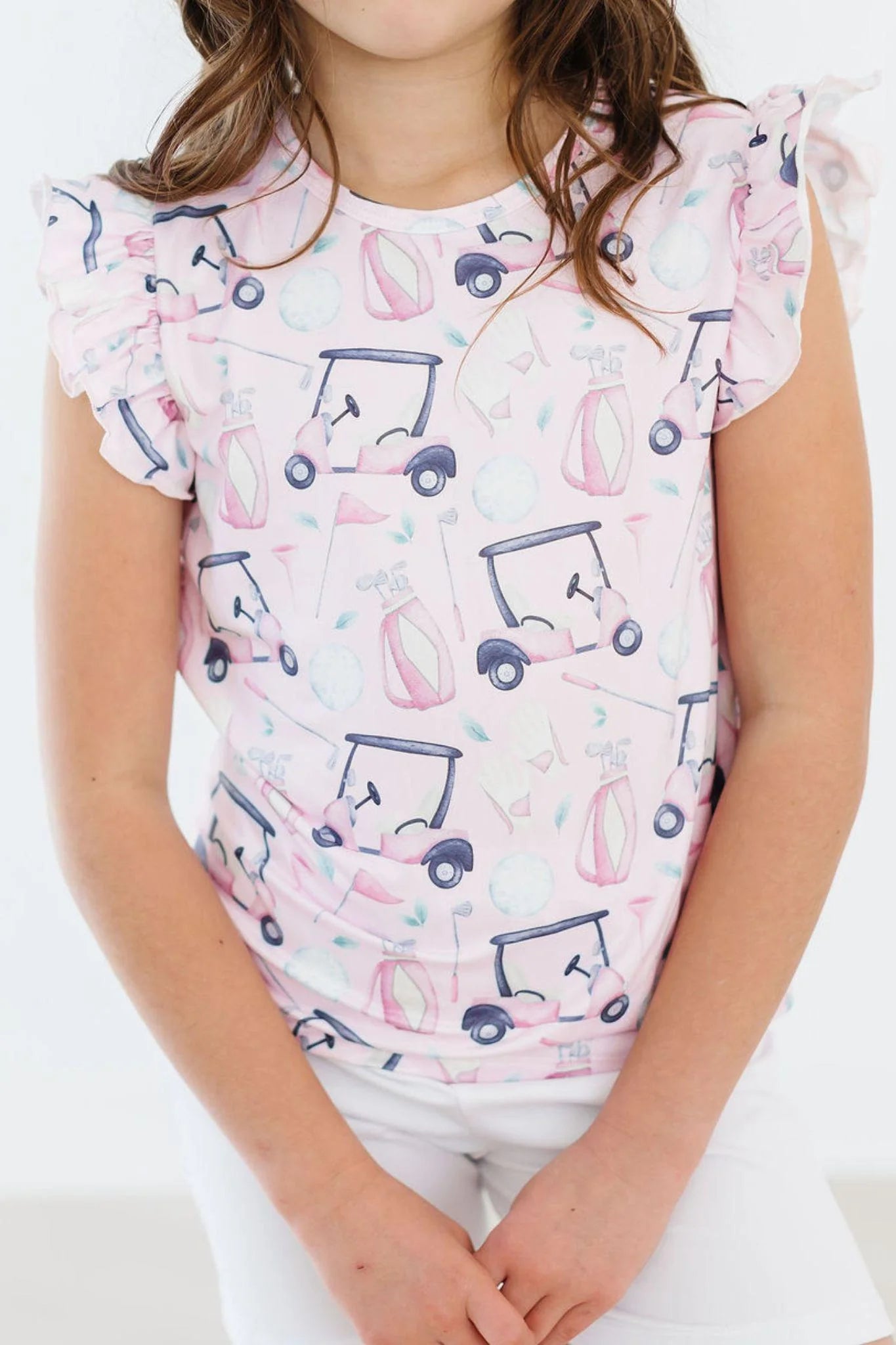 Girls Tee Time S/S Ruffle Tee by Mila & Rose