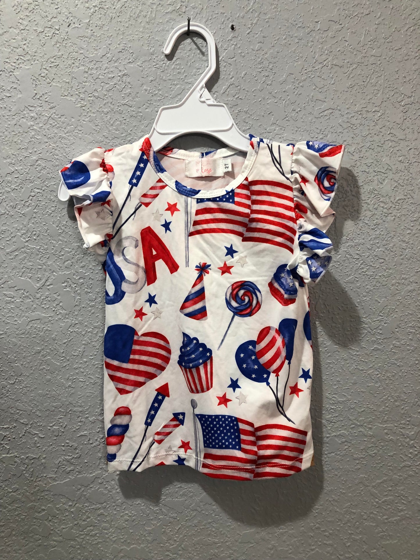 Girls USA Patriotic Sleeveless Top by Mila & Rose