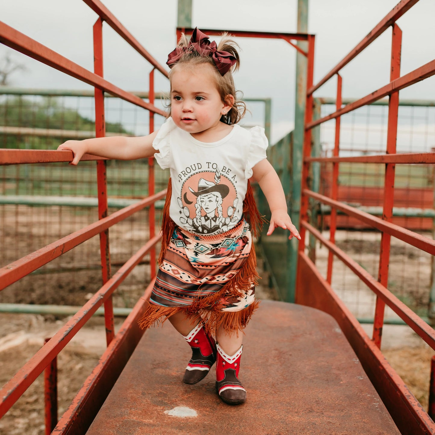 Girls Proud To Be A Cowgirl Fringe Onesie or Shirt by Shea Baby