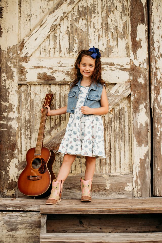 Girls 2 PC Retro Cowgirl Vest & Dress by Shea Baby
