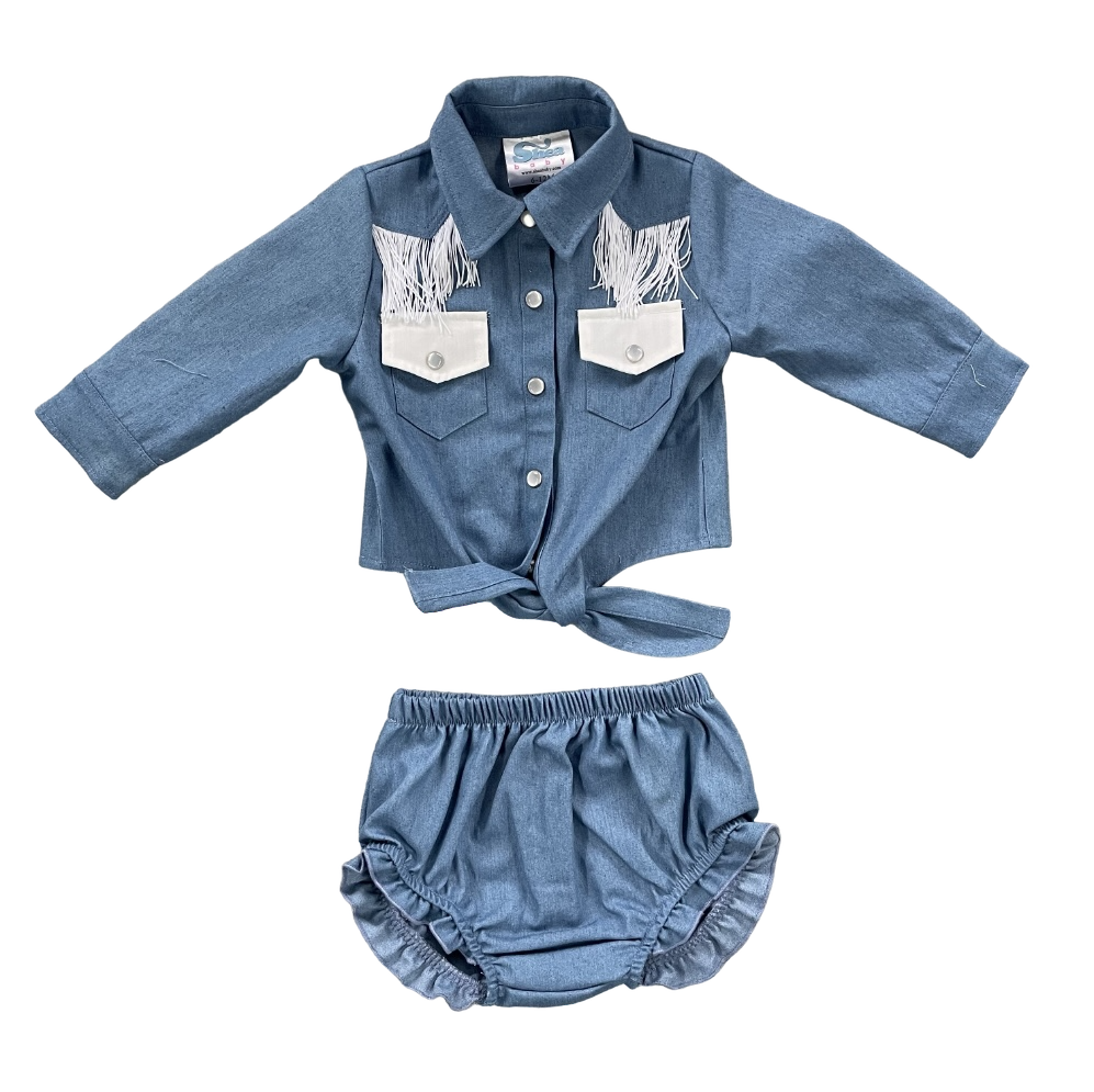 Girls Raring Horse Bloomer Set by Shea Baby