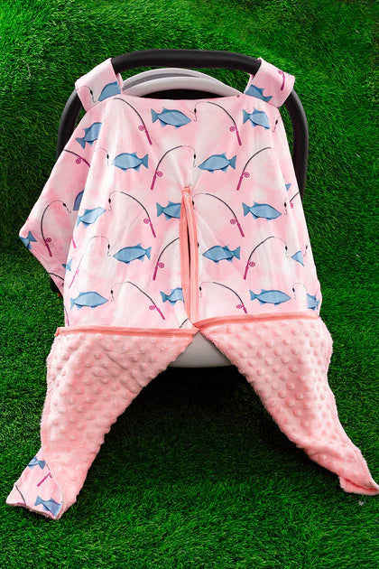 Gone Fishing Pink Car Seat Cover