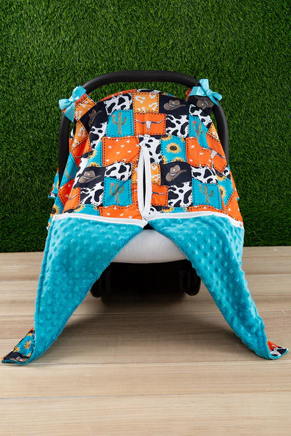 Sunflower, Star and Bull Printed Car Seat Cover