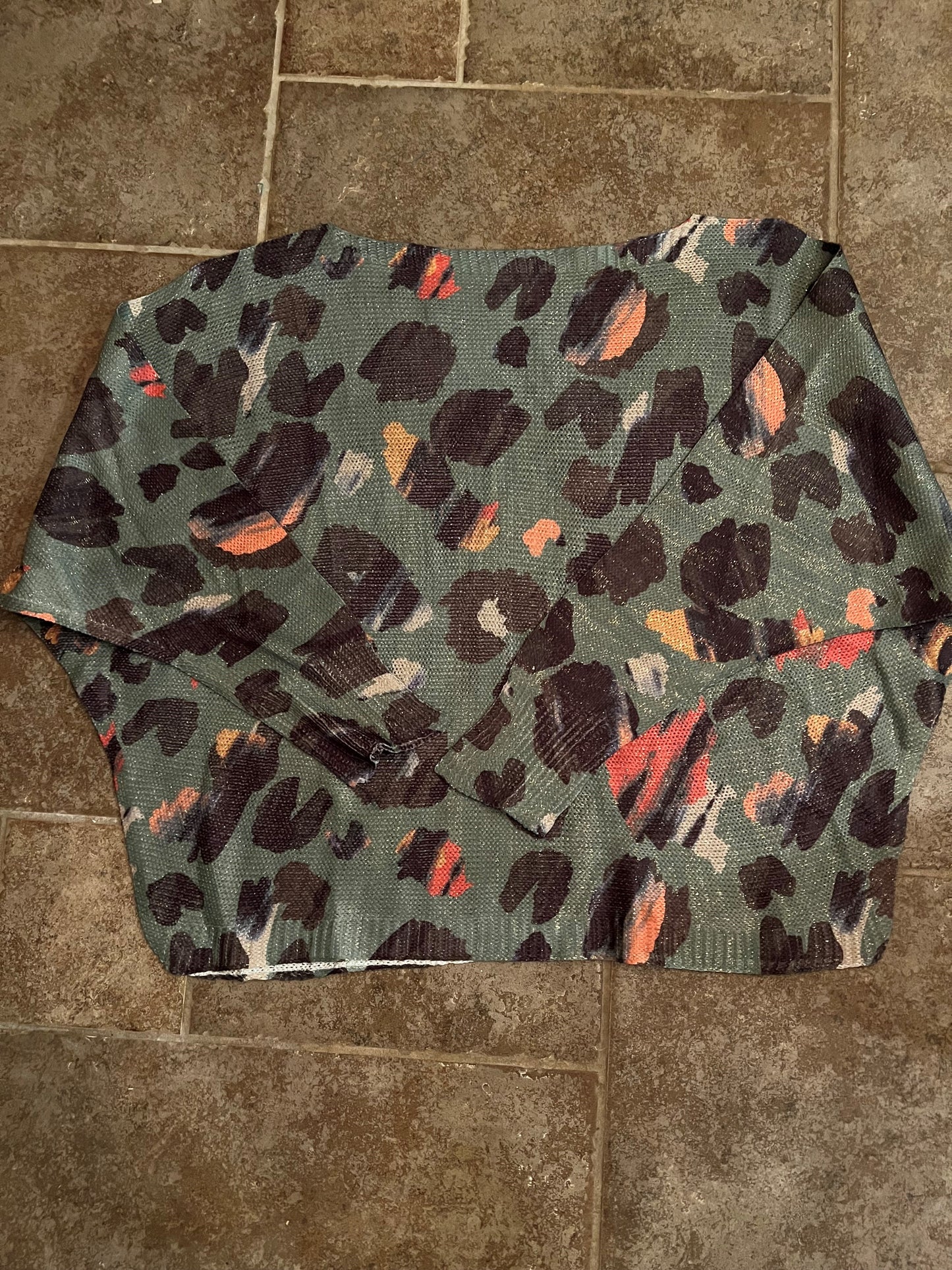 Ladies Animal Print Batwing Sweater