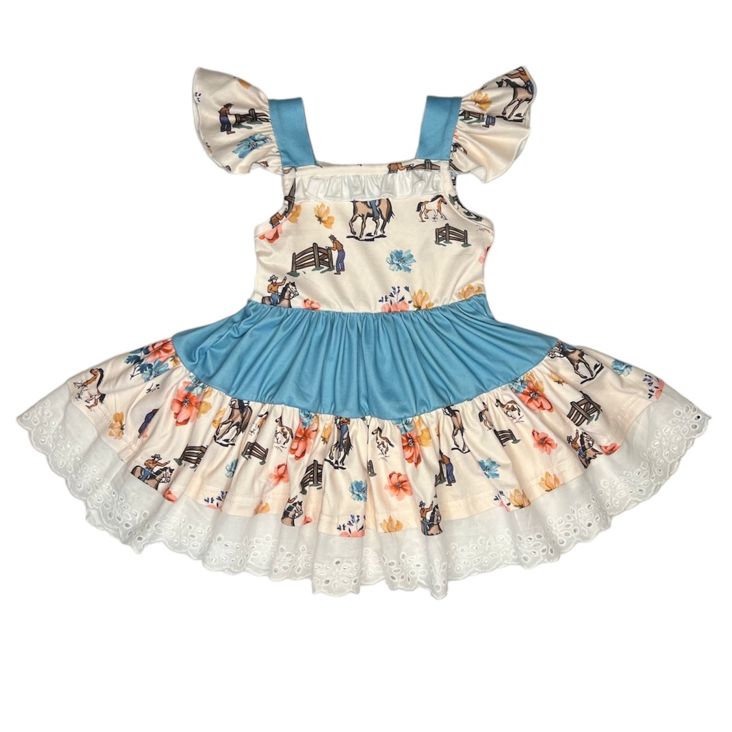 Girls Ranch Hand Ruffle Dress by Shea Baby