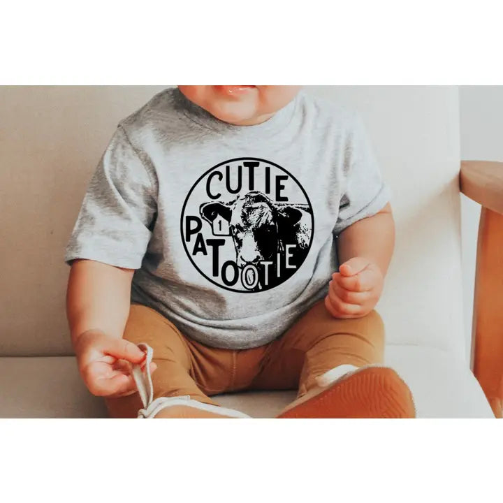 Boys Grey Cutie Patootie T-Shirt by Buckin' Baby