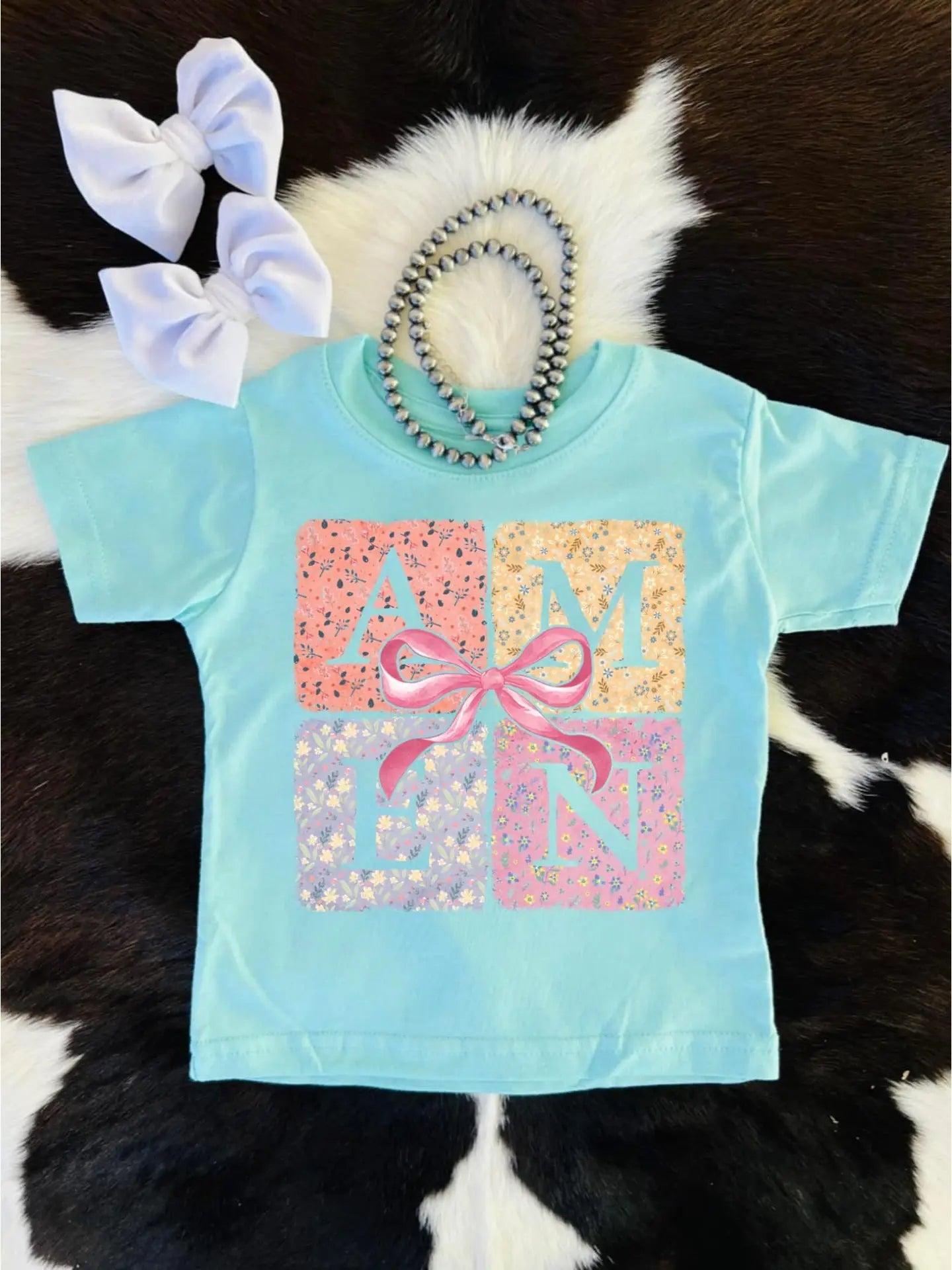 Girls Chill Amen with Bow T-Shirt by Buckin' Baby