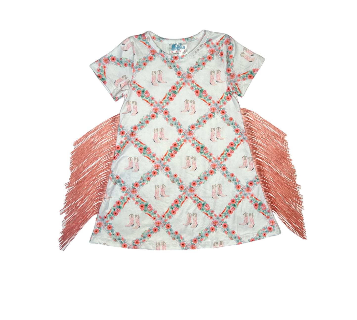 Girls Floral Boot Fringe Dress by Shea Baby