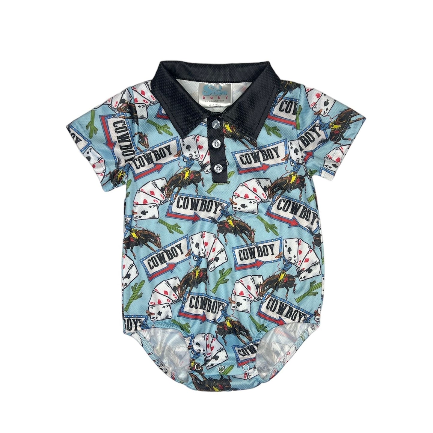 Boys Vegas Cowboy Onesie/Polo by Shea Baby