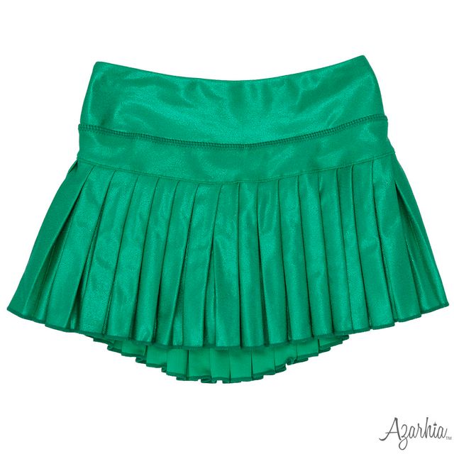 Girls Green Shimmer Mini Pleated Skort by Azarhia