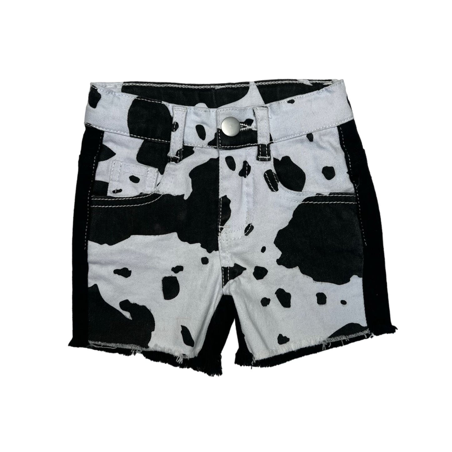Girls Black Cowprint Shorts by Shea Baby