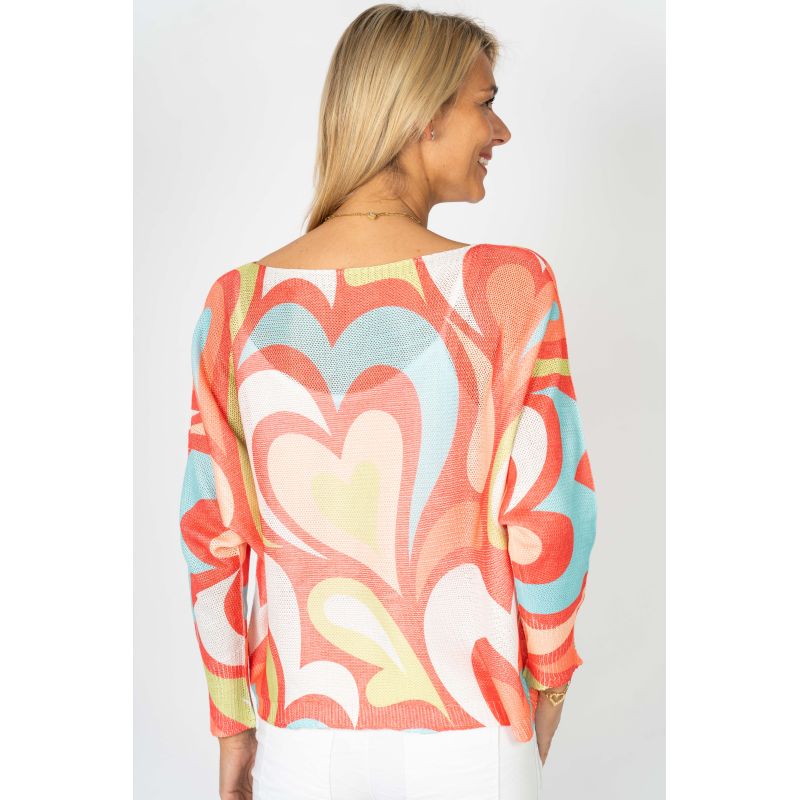 Ladies Heart Batwing Sweater