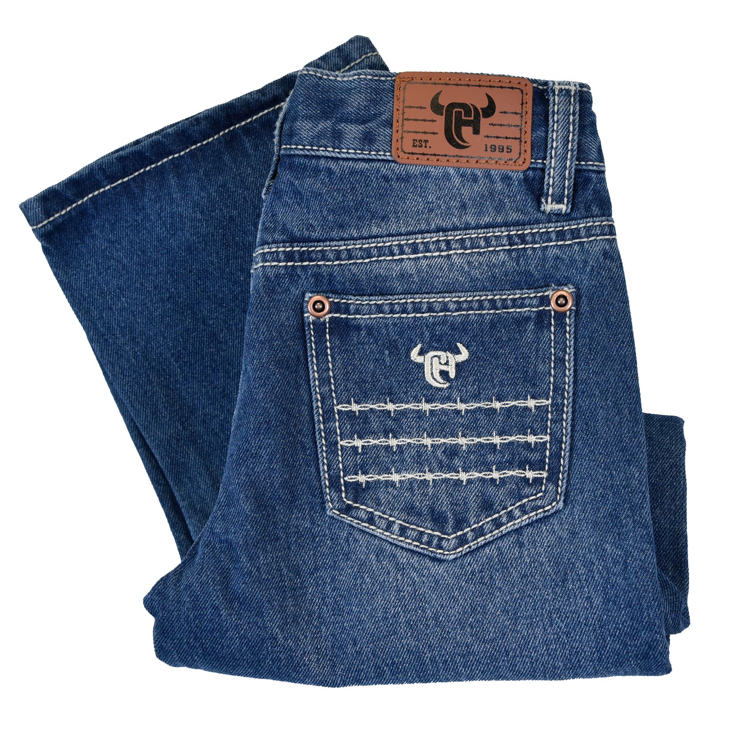 Boys Medium Wash Barb CH Logo Jean by Cowboy Hardware