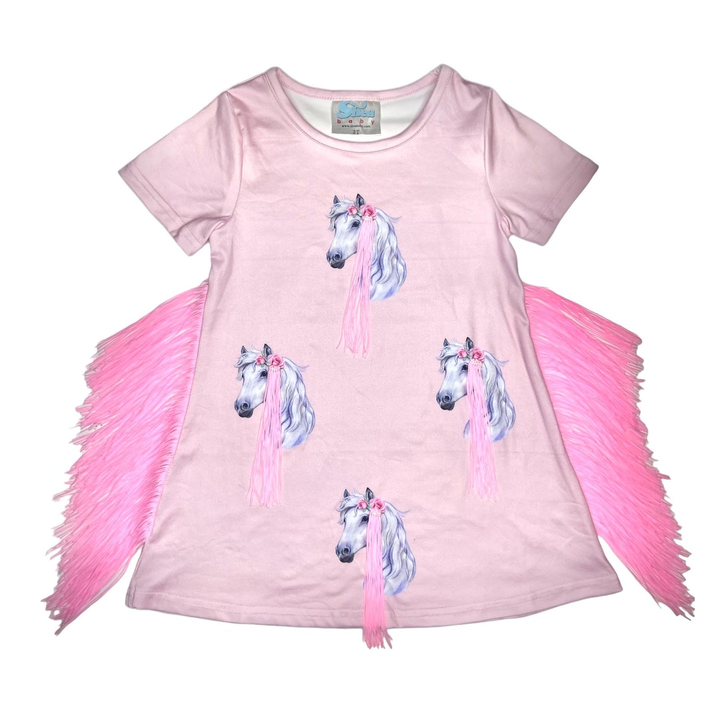Girls Floral Horse Head Tassle Dress by Shea Baby