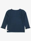 Girls Dark Navy Knit Long Sleeve Ruffle Layering Tee by RuffleButts